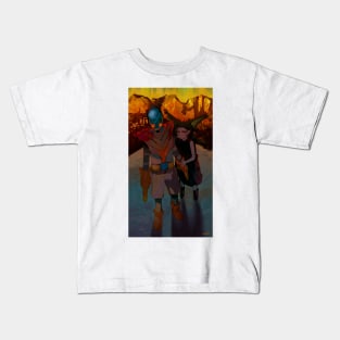 Helmet Guy and Kemomimi Girl Kids T-Shirt